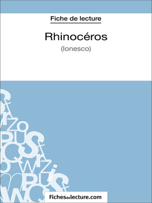 cover image of Rhinocéros d'Ionesco (Fiche de lecture)